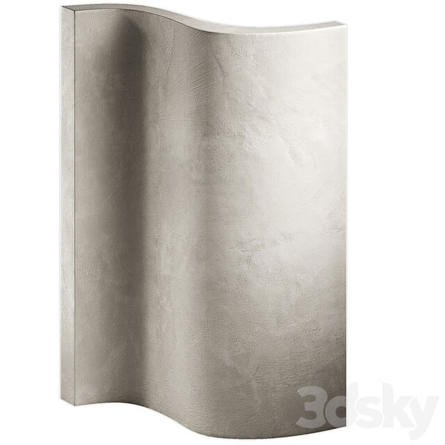Wavy shelves 3. Rack shelving with decor. Corner wall partitions with niche.