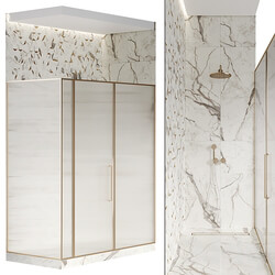 Shower enclosure with grooved glass 