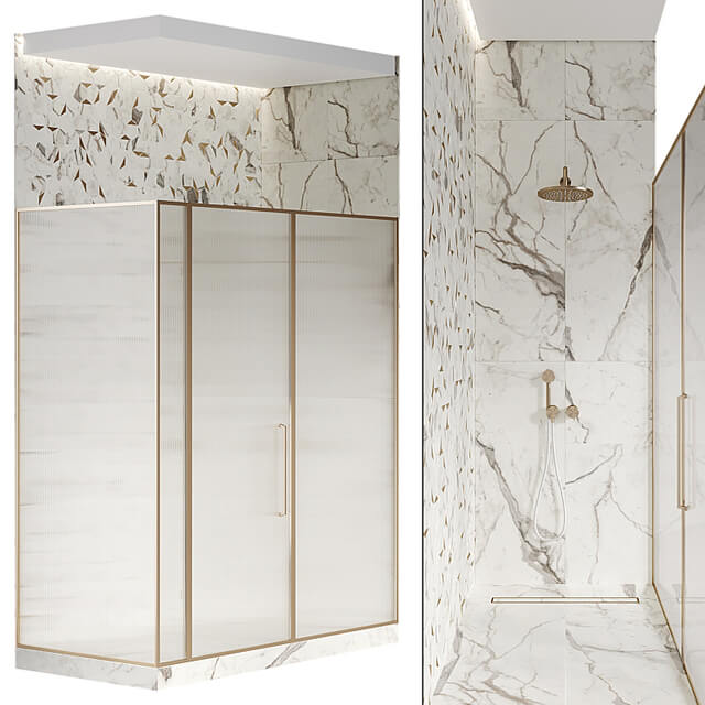 Shower enclosure with grooved glass