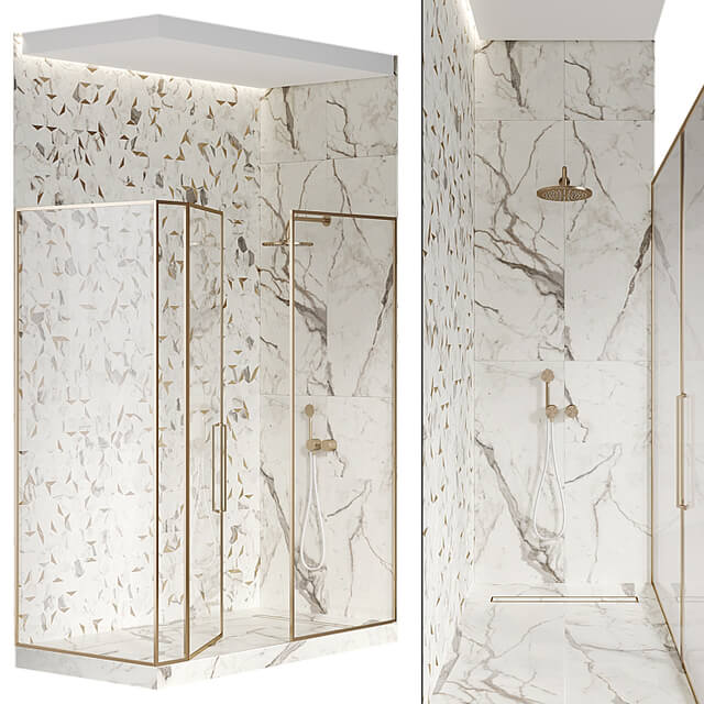 Shower enclosure with grooved glass