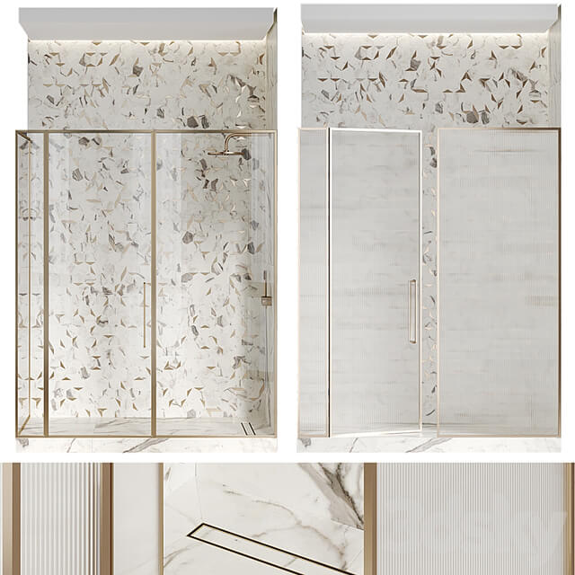 Shower enclosure with grooved glass