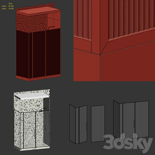 Shower enclosure with grooved glass