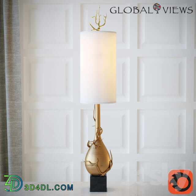 Twig Bulb Floor Lamp Brass