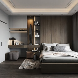 3D Interior Scenes File 3dsmax Model Bedroom 455  