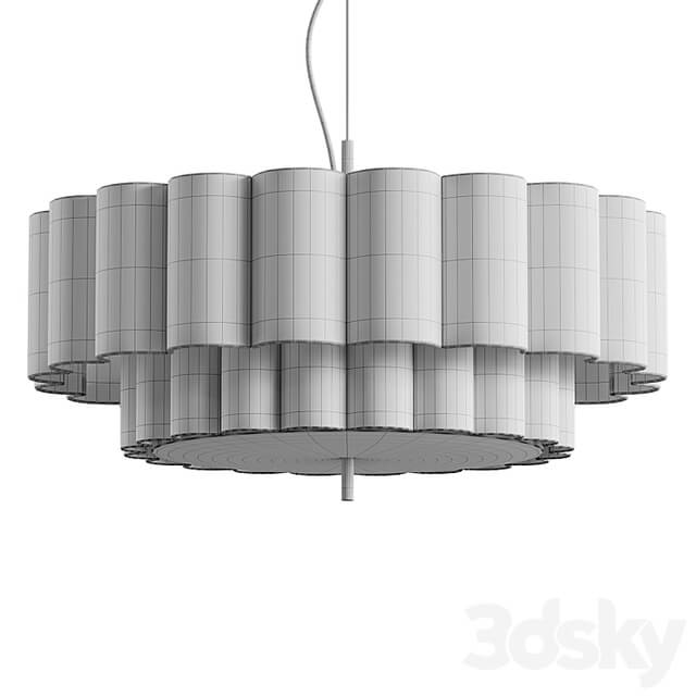 Folia large scalloped natural linen pendant