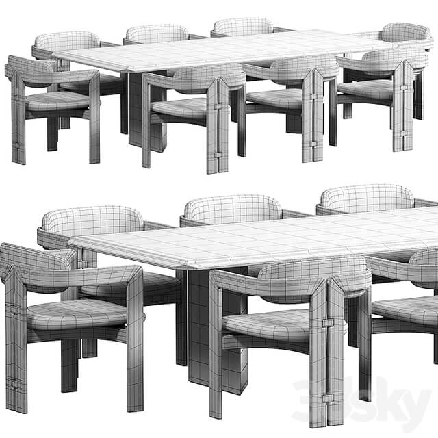 Dolm Plus Table, 0414 Gallottiradice Chair