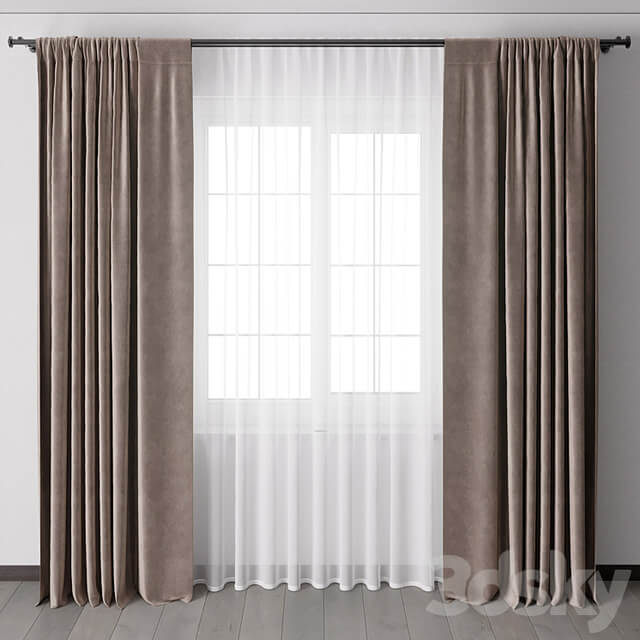 Curtains with metal curtain rod 12