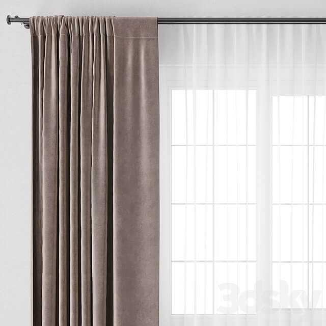 Curtains with metal curtain rod 12
