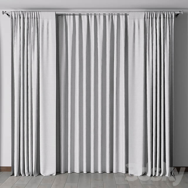 Curtains with metal curtain rod 12