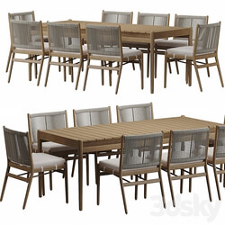 Four Hands Rosen Outdoor Dining Table set 