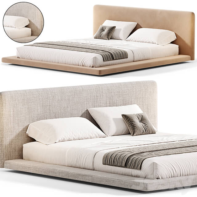 Modern White Upholstered Panel Bed By litfad