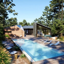 3D Exterior Pool House Scene 3dsmax  