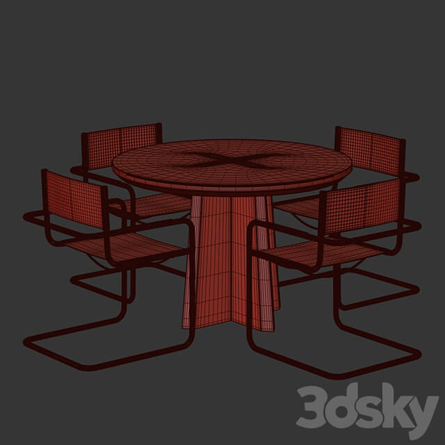 Table CROSS ROUND by bino home with chairs MOMO HOME Store