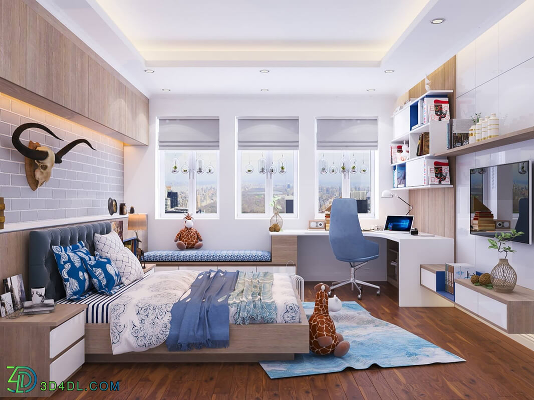 3D Interior Scenes File 3dsmax Model Boys Bedroom 33