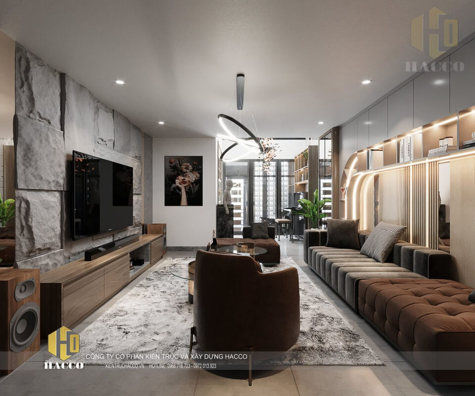  Living Room - Kitchen Interior Model by Trong Khoa