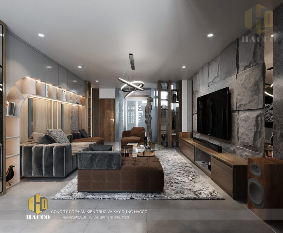  Living Room - Kitchen Interior Model by Trong Khoa