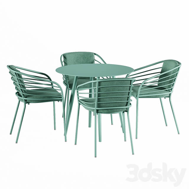 Cancún outdoor cafe table and chair set by BoConcept