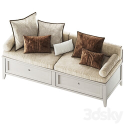 Pillows set window, soft area, hallway 