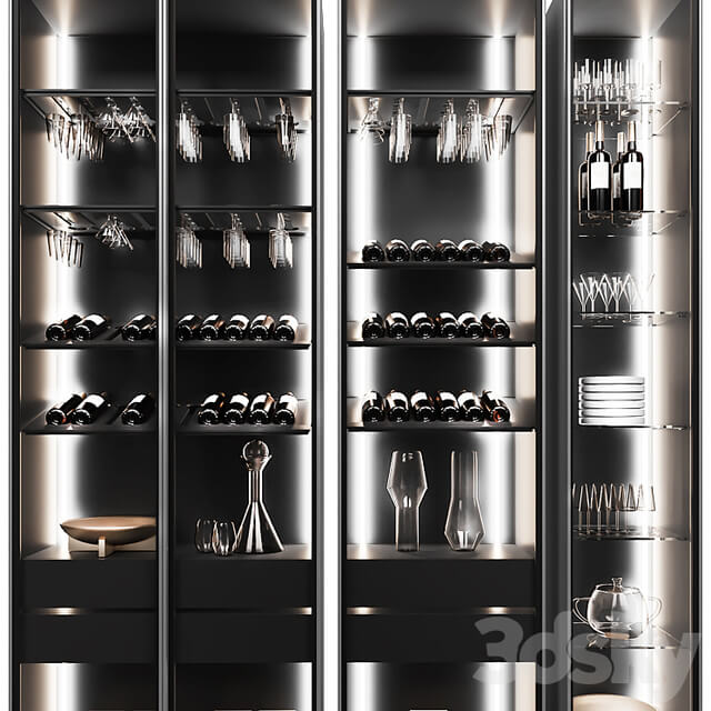 Set of display cases of different widths 1