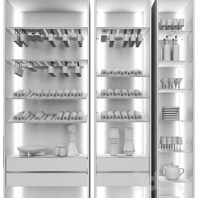 Set of display cases of different widths 1
