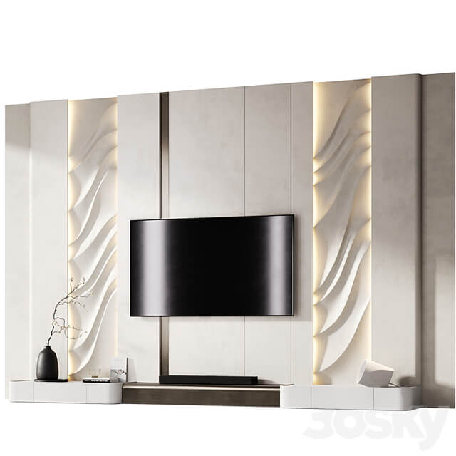TV wall with soundbar 002