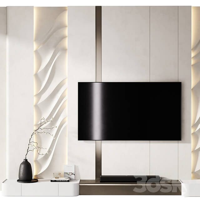 TV wall with soundbar 002