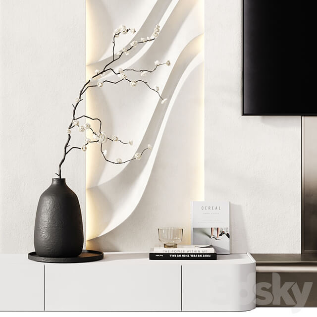 TV wall with soundbar 002