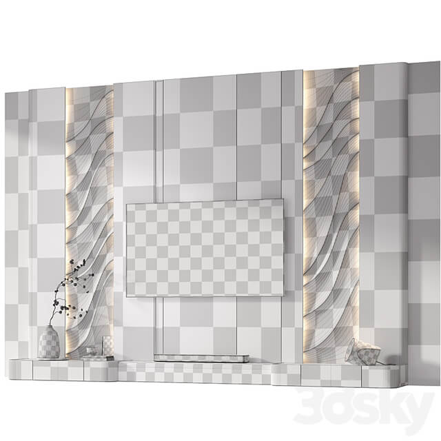 TV wall with soundbar 002