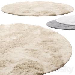 Benuta Dave Round Fur Rug (3 colors) 