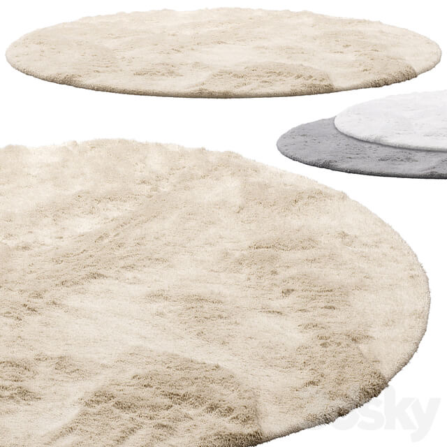 Benuta Dave Round Fur Rug (3 colors)