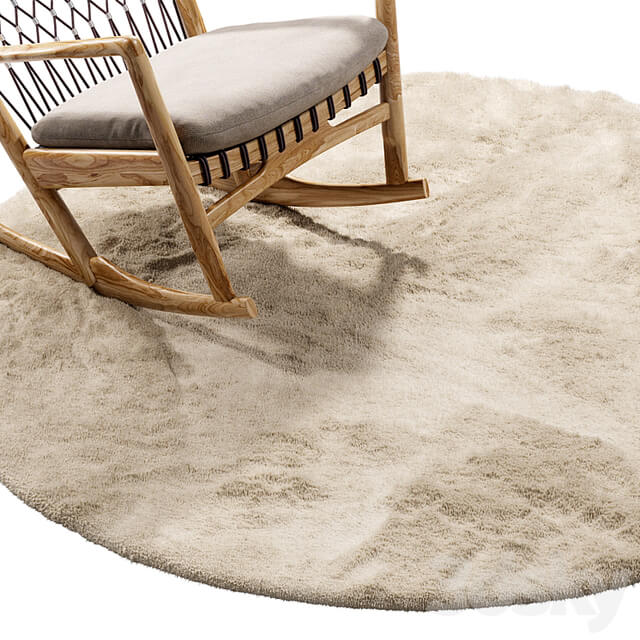 Benuta Dave Round Fur Rug (3 colors)