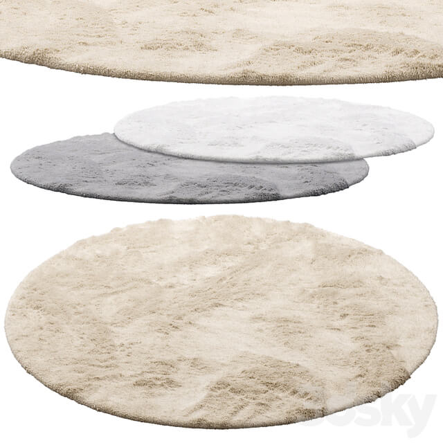 Benuta Dave Round Fur Rug (3 colors)