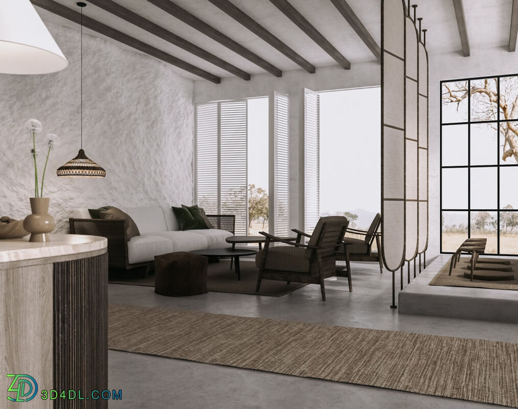 3D Interior Scene File 3dsmax Model Livingroom 439 By VuVu