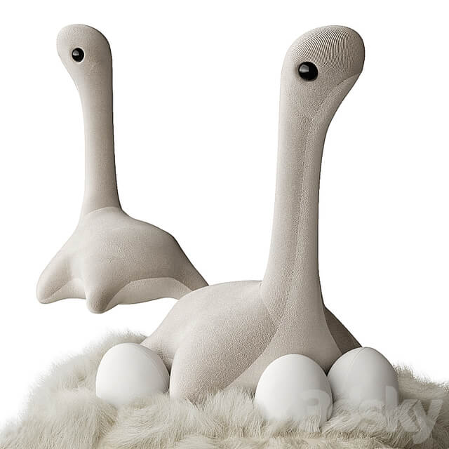 Plush dinosaur with eggs