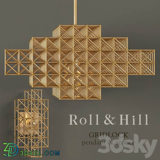 Chandelier Roll Hill Gridlock pendant sconce Pendant light 3D Models