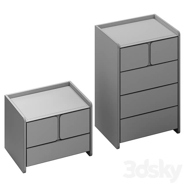 Chest of drawers and bedside table Milan