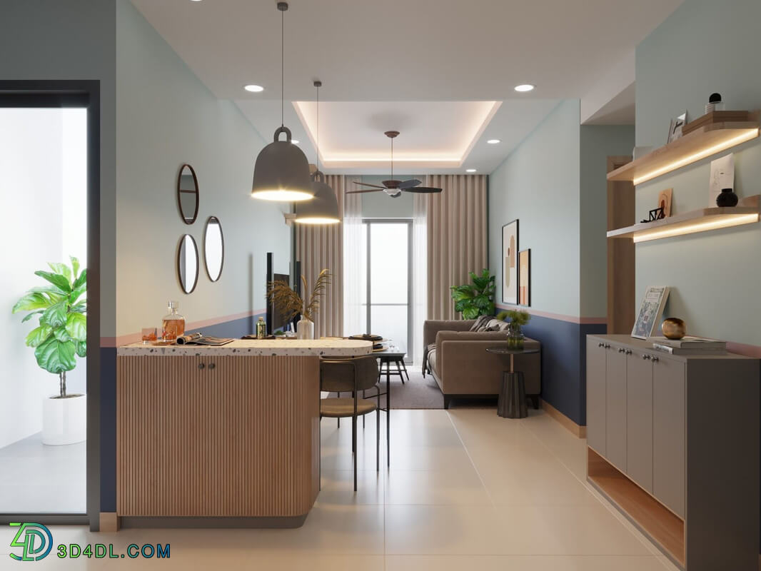 3D Interior Apartment 143 Scene File 3dsmax By HuynhNgocHieu