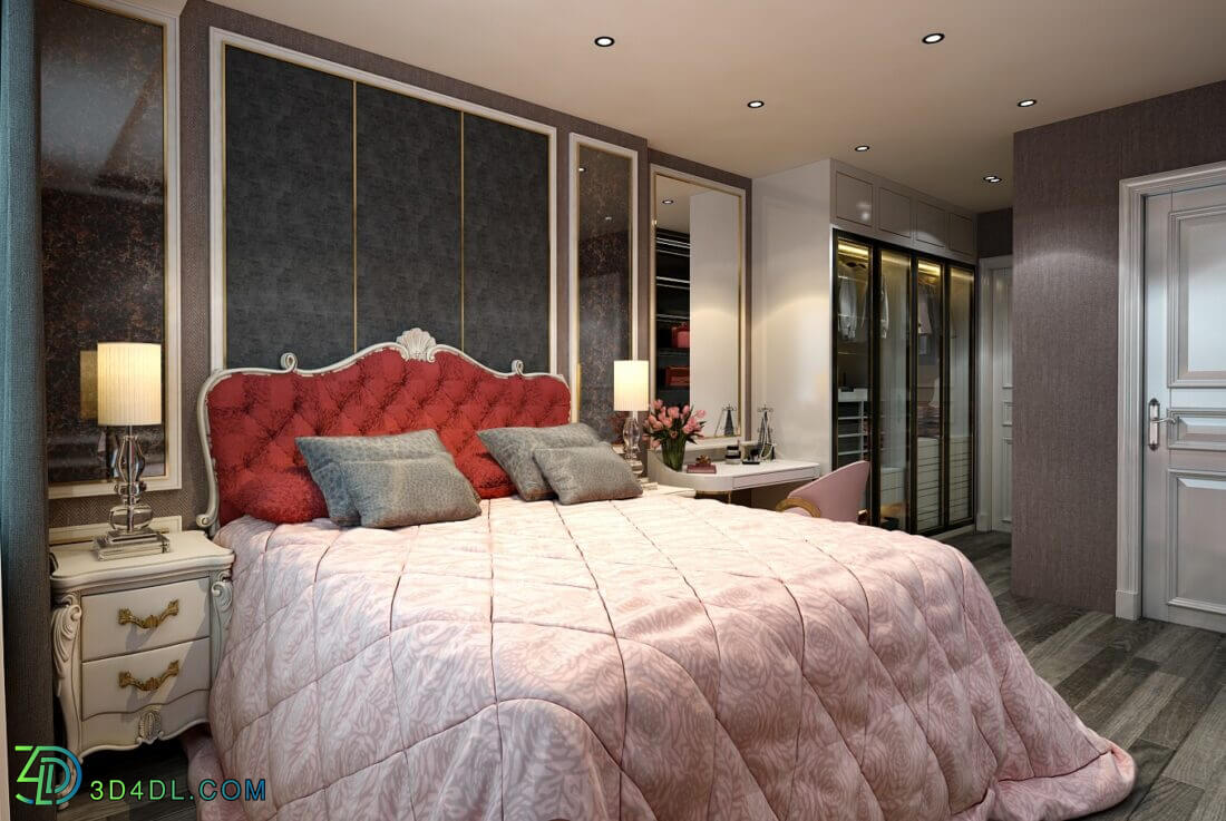 3D Interior Scenes File 3dsmax Model Bedroom 356 By Atom Dung