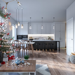 3D Model Interior Sweden Christmas room Scenes File 3dsmax By DAVISUAL  