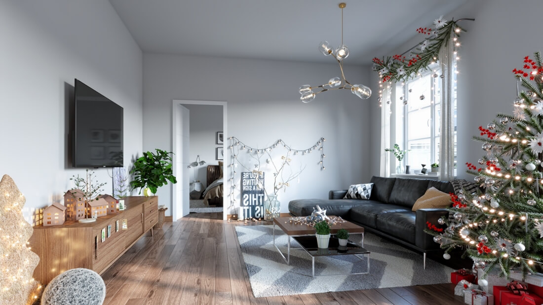 3D Model Interior Sweden Christmas room Scenes File 3dsmax By DAVISUAL 