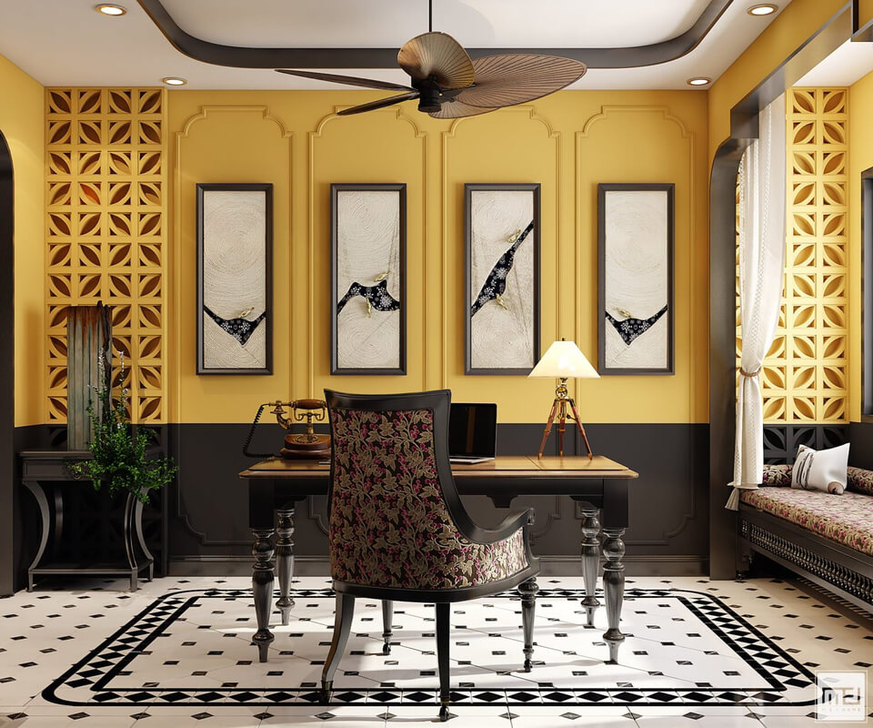  Indochine Livin g Room - Kitchen Interior Model by Meihome Diem