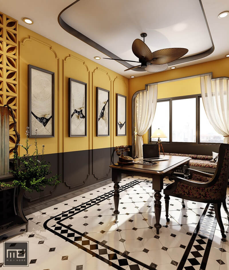  Indochine Livin g Room - Kitchen Interior Model by Meihome Diem