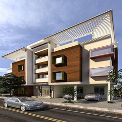 3D Exterior Modern Building Scene 3dsmax  