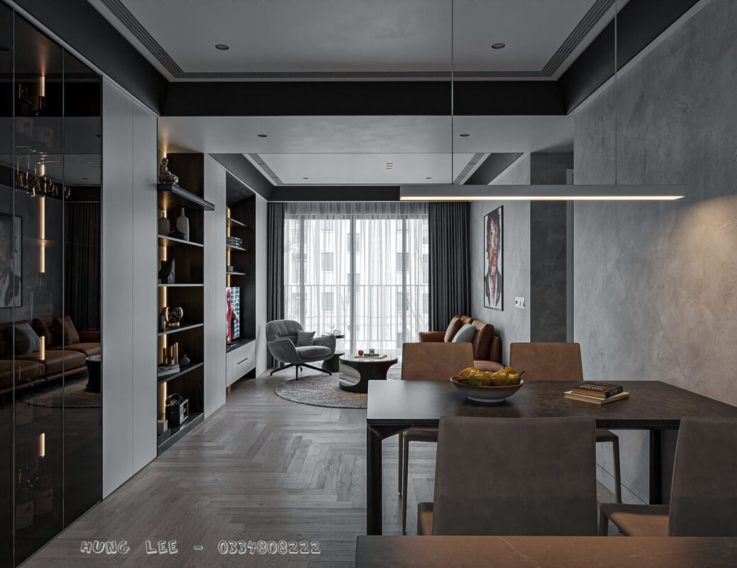  Living Room- Kitchen Interior by Hung Le
