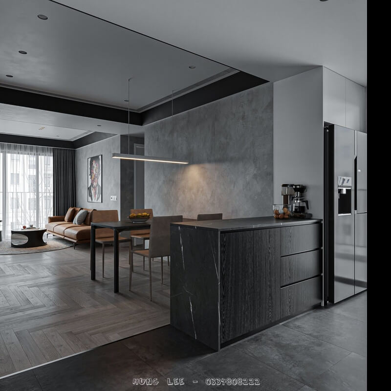  Living Room- Kitchen Interior by Hung Le