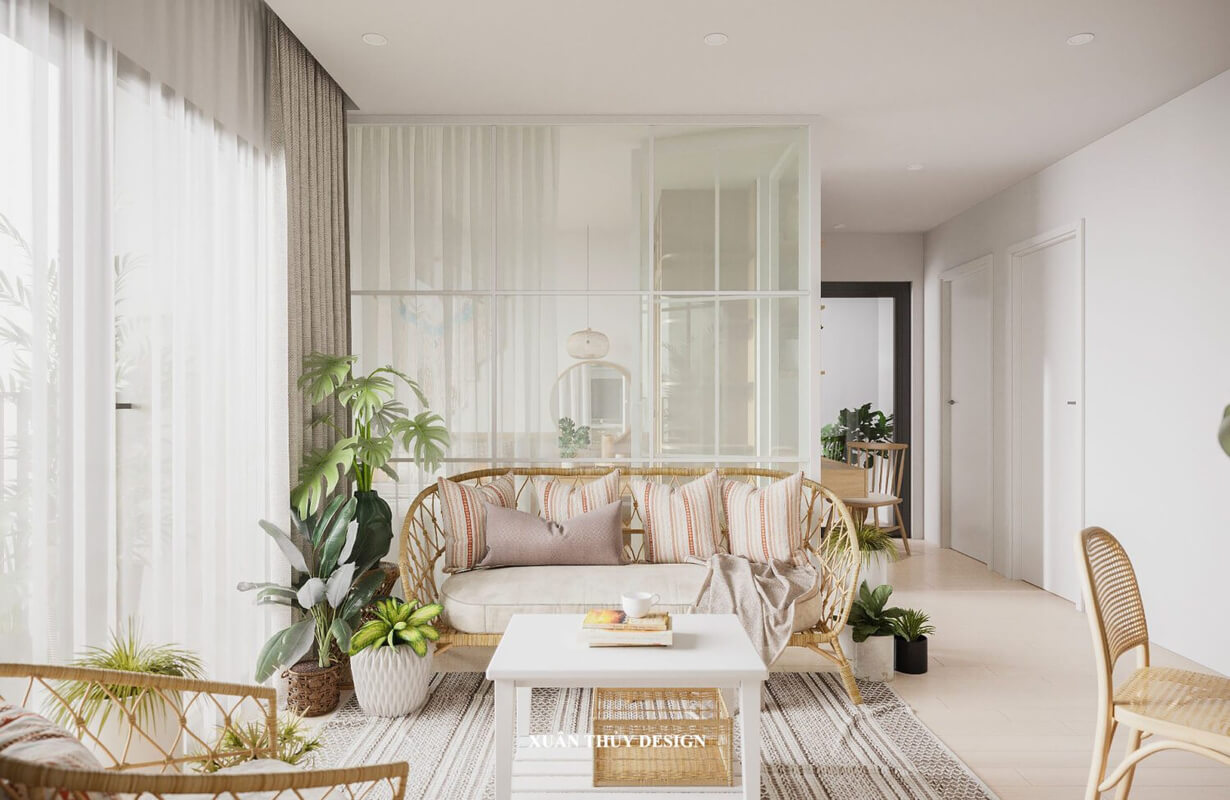  3D Living Room - Kitchen Interior By Phan Xuan Thuy