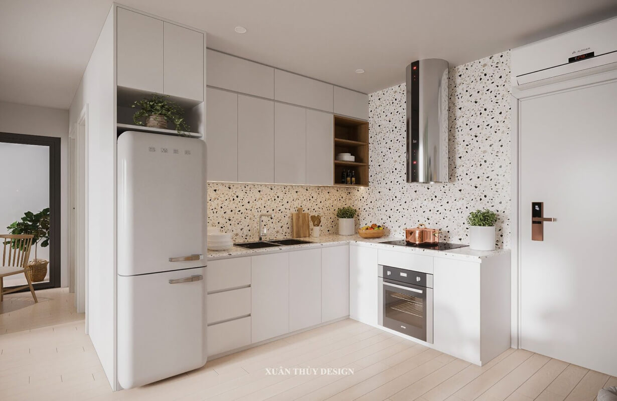  3D Living Room - Kitchen Interior By Phan Xuan Thuy
