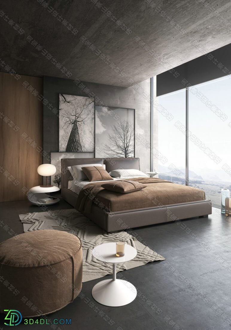 3D Interior Scene File 3dsmax Bedroom 196 