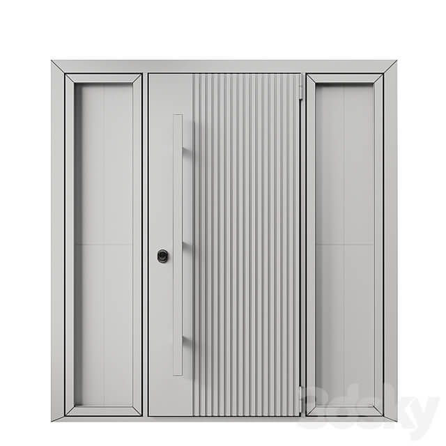 Entrance door with transoms to cottage 03