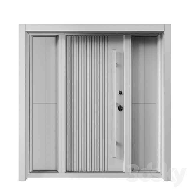Entrance door with transoms to cottage 03